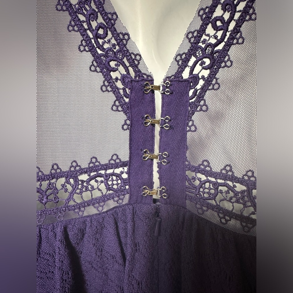 Free People purple lace mesh mini dress - Picture 7 of 11